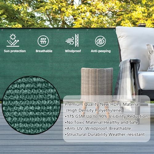 SUNLAX 3'x10' Black Balcony Privacy Screen Fence Windscreen 90% UV Block
