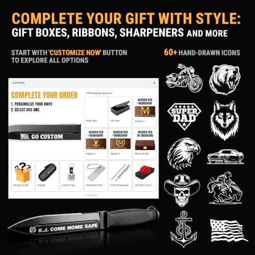 Hunting Knife with Sheath Survival Knives for Men - Best Tactical Camping Hunting Hiking Knife - Bushcraft Field Gear Accessories Tool - Fixed Blade