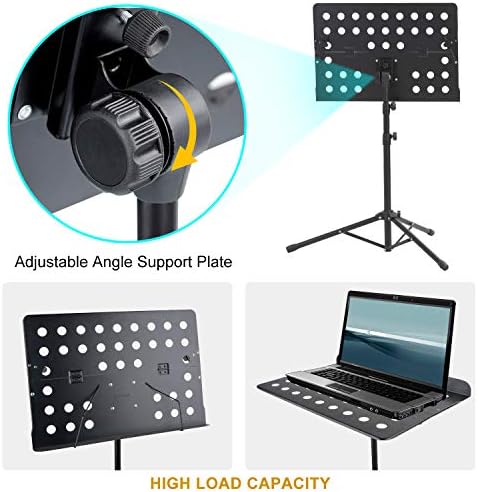Klvied Folding Sheet Music Stand with Violin Hanger