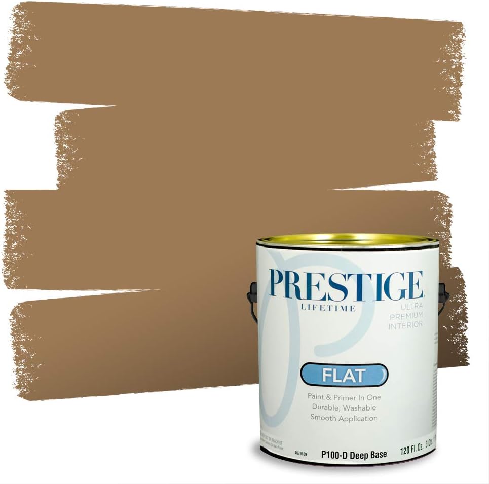 PRESTIGE Paints Exterior Paint and Primer In One, 1-Gallon, Satin, Comparable Match of Sherwin Williams* Relaxed Khaki*