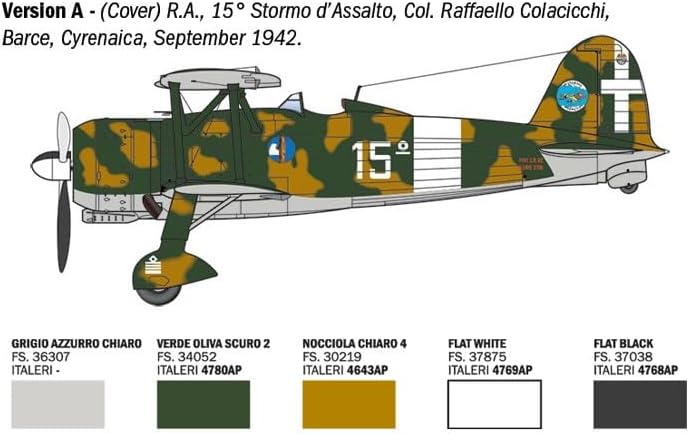 Italeri Fiat Cr.42 Falco Assault/Night Fighter 1:48 Diecast Model Kit