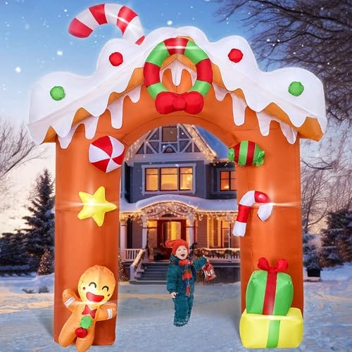 6.5FT H Animated Christmas Inflatable Tree with Santa Claus Chased by Dog Build-in LED Lights Funny Inflatable Dog Chasing Santa Claus,Blow Up Christmas Indoor Outdoor Decor