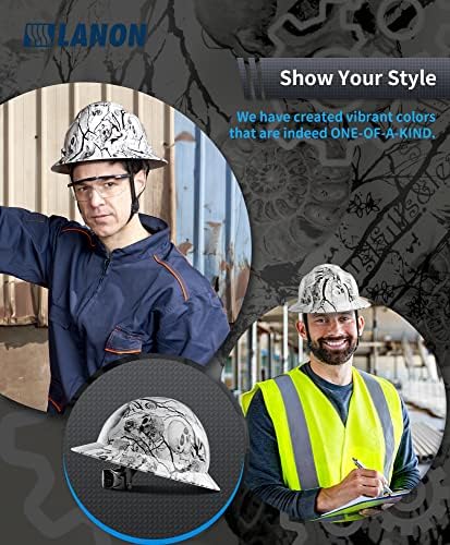 LANON Full Brim FRP Hard Hat, Class C, Premium Charcoal Gray Design