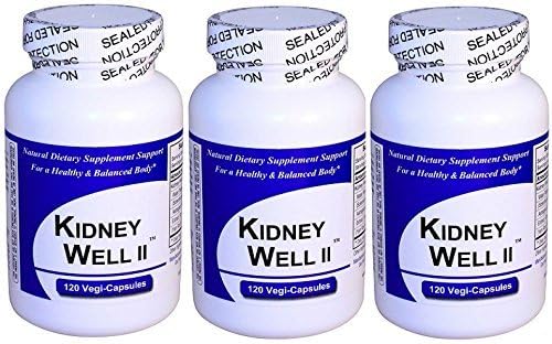 Kidney Well II (120 Capsules) 3 Pack, Full Spectrum, Concentrated Herbal Extract Blend, All Natural Dietary Supplement with No Fillers