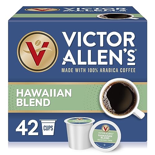 Victor Allen's Coffee K Cups, Kona Blend Single Serve Medium Roast Coffee, 80 Count, Keurig 2.0 Brewer Compatible | 100% Arabica beans, Keurig K-Cup compatible, Kosher-OU (Pareve), Kona District blend, 90-150mg caffeine per serving