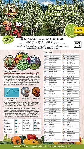 10 Million Live Beneficial Nematodes Hb & Sf - Kills Over 200 Different Species of Soil Dwelling and Wood Boring Insects.