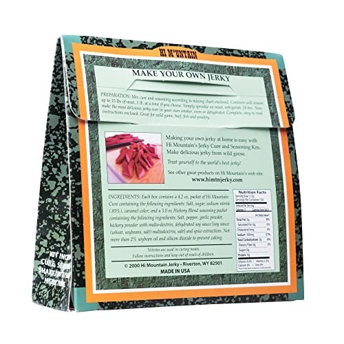 Hi Mountain Goose Jerky Seasoning & Cure Kit | MEQUITE | Makes 15 lbs | Make homemade goose, duck & waterfowl jerky with bold mesquite smoke flavor for smoker, dehydrator & oven