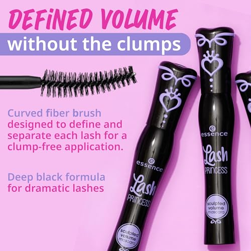 essence Lash Princess Sculpted Volume Mascara, Black (Pack of 1) | Sculpts & Defines Lashes, Volumizing, Long-Lasting, No Flaking or Smudging