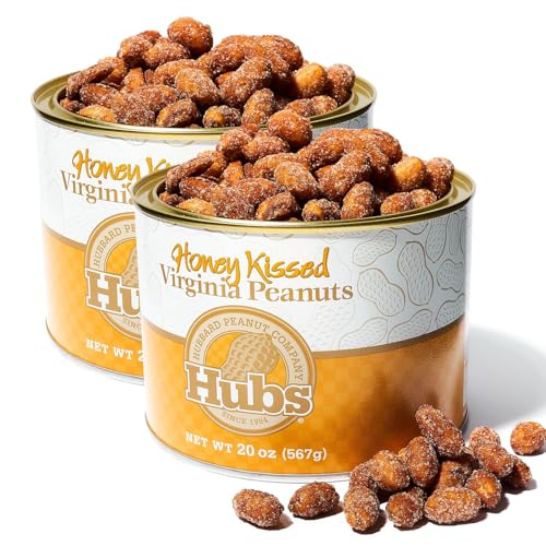 Hubs Peanuts Premium Salted Virginia Nuts, Non-GMO, Gluten Free Healthy Snacks - Irresistible Crunch & Flavored Peanuts - Made from Premium Ingredients - Vacuum-Sealed Tin - 2 Packs of 40 oz Cans
