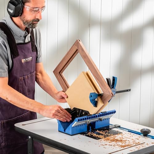Rockler Deluxe Spline Jig for Table Saw & Router Table - Adjustable Box Joint Fixture with 45 Degree Miter Sled