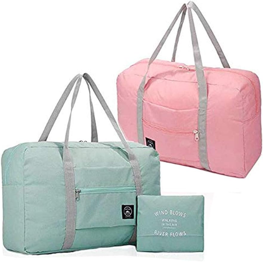 2 Pack Foldable Travel Bag Waterproof Travel Duffel Bag