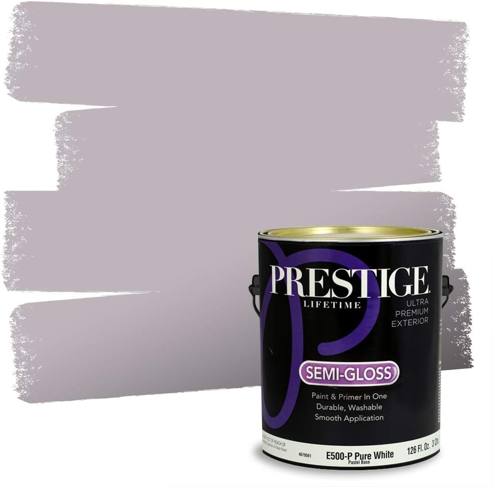 PRESTIGE Paints Exterior Paint and Primer In One, 1-Gallon, Satin, Comparable Match of Sherwin Williams* Ash Violet*