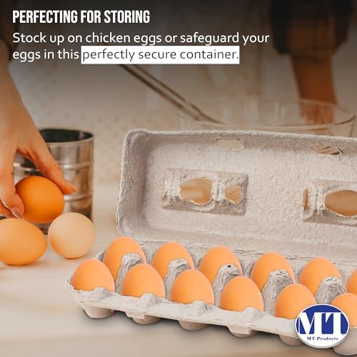 MT Products Blank Natural Pulp Egg Cartons Holds Up to Twelve Eggs 11.50" x 4.2" x 1.25" - Perfect for Chicken Farm (Pack of 15) - Made in the USA
