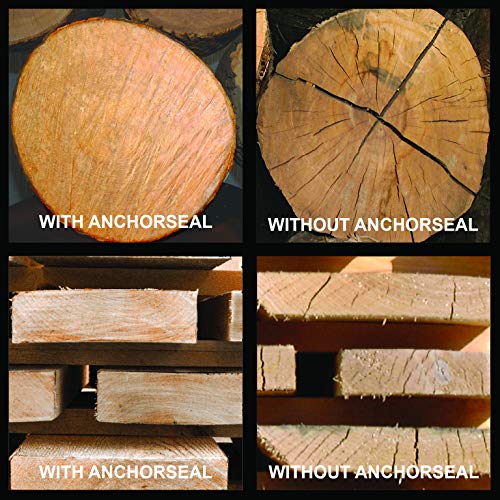 ANCHORSEAL Classic Log and Lumber End Sealer, Prevents Checking, 1 Quart | Water Based Wax Emulsion, Prevents up to 90% of Checking, Drying Splits Prevention, Hardwood & Softwood Compatible