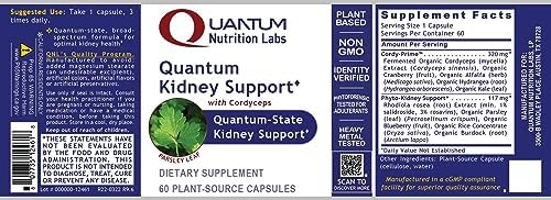 Quantum Nutrition Labs Kidney Support - Kidney Health Supplement, Natural Antioxidant Support for Men and Women with Cranberry, Rhodiola Rosea