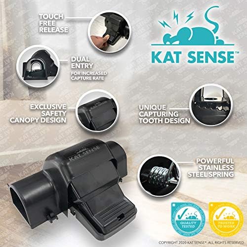 Kat Sense Covered Rat Trap & Chipmunk Trap, Prevents Accidental Triggering with Tunnel Design, Quick Action Pest Control Device