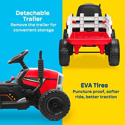 Kidzone 12V 7Ah Premium Electric Tractor Ride On Toy, Green