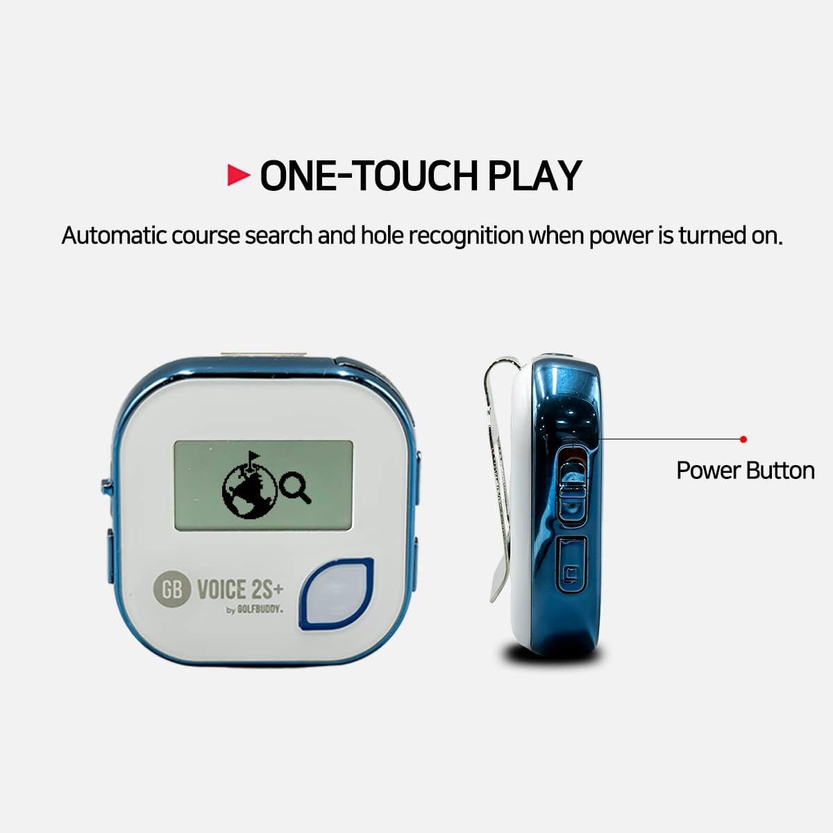 GOLFBUDDY Voice 2S+ Talking GPS Rangefinder, Clip on Hat Golf Navigation, Slope Mode on/Off, 18 Hours Battery Life, Shot Distance Measurement