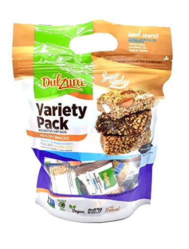 Dulzura Borincana Sesame, Almond and Honey Flax Seed Sesame Seed Non GMO Gluten Free Vegan Healthy Snacks Variety Pack