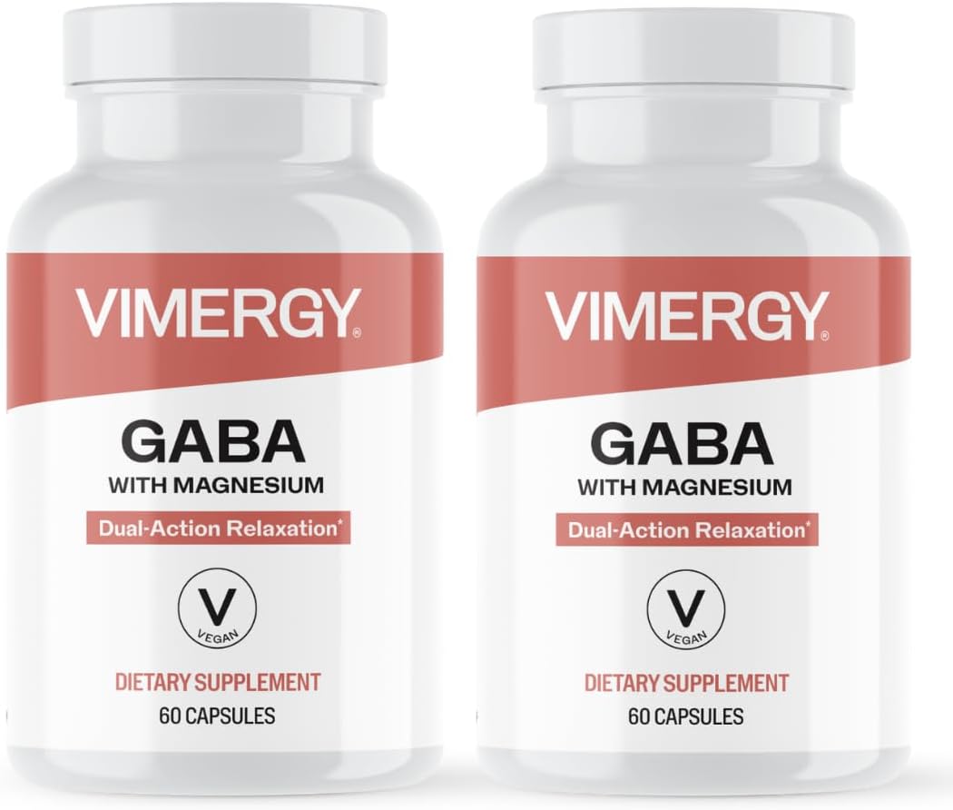 Vimergy GABA with Magnesium Supplement for Calm, 60 Capsules and Servings