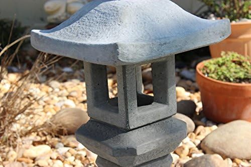 Garden Pagoda Concrete Japanese Stone Lantern,Oriental, Asian 3-piece Outdoor Garden Statue Sale 26" Tall Made in USA
