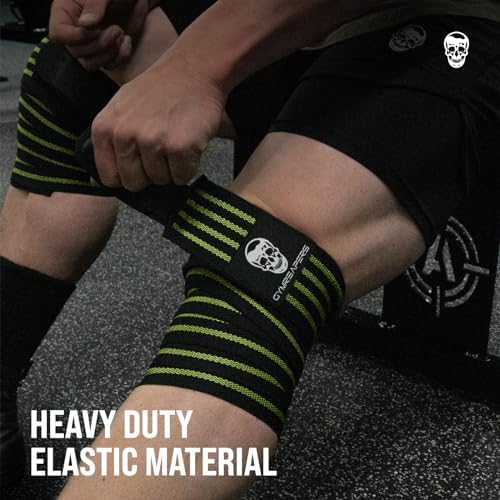 Gymreapers Knee Wraps for Squats and Powerlifting 72 Inch Compression Wraps with Strap for Men & Women Weightlifting Support