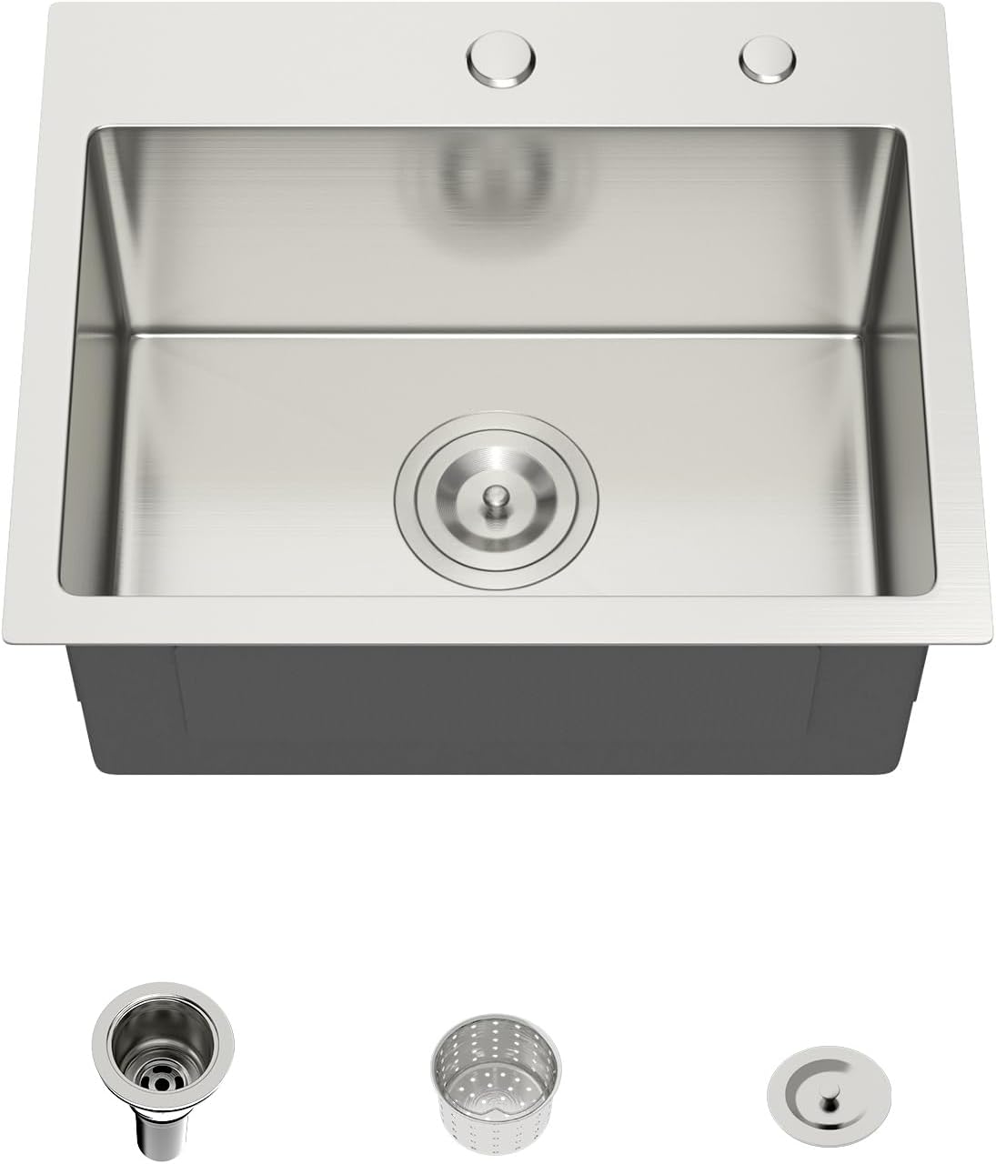 Mocoloo 13 Inch Drop in Bar Sink - 13" x 15" Small Kitchen Sink T304 Stainless Steel Handmade Single Bowl Round Corner Topmount Wet Bar Sink for
