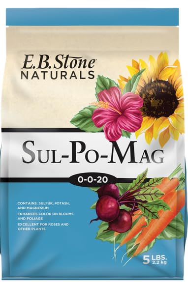 EB Stone Organics Sul-Po-Mag 0-0-20 | Organic Potassium Magnesium Sulfate Fertilizer | Langbeinite | 5 lb Bag
