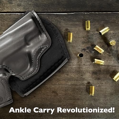 Desantis Die Hard Ankle Rig - Right Hand Draw, Black | Fits S&W M&P SHIELD 9/40, M2.0 9/40, 9 SHIELD PLUS, Concealed Ankle Holster