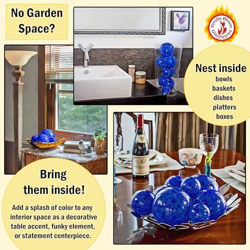 Totally Blown Glassworks Pond Float. Handmade Blown Glass, Garden Gazing Ball, Table Centerpiece