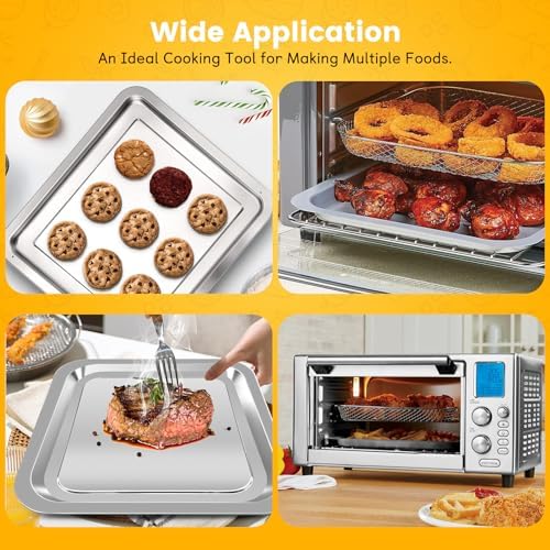 Air Fryer Grill Pan & Wire Rack 2-in-1 Set for Emeril Lagasse Everyday 360, 12"x10" Stainless Steel Replacement