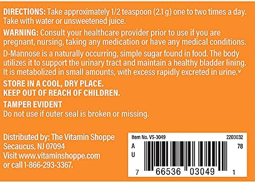 D-Mannose Powder - Supports a Healthy Urinary Tract & Cleanses The Bladder (3.2 oz./43 Servings)