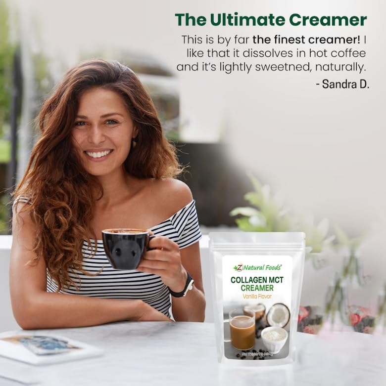 Z Natural Foods Collagen MCT Oil Creamer Powder- Vanilla, 16 oz (Pack of 1)