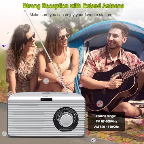 DreamSky AM FM Portable Radio Plug in Wall or Battery Operated