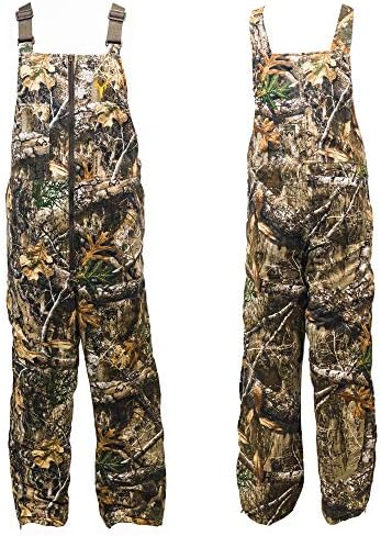 HOT SHOT Men’s Insulated Camo Bib, Ultra-Quiet Adjustable Overalls, Cold Weather Hunting Coveralls for Men