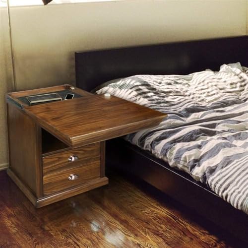 Lincoln Nightstand Mocha Concealment Furniture Hidden Storage Bedside Table Solid Wood Drawer Compartment Secure Stylish Bedroom Night Table Compact