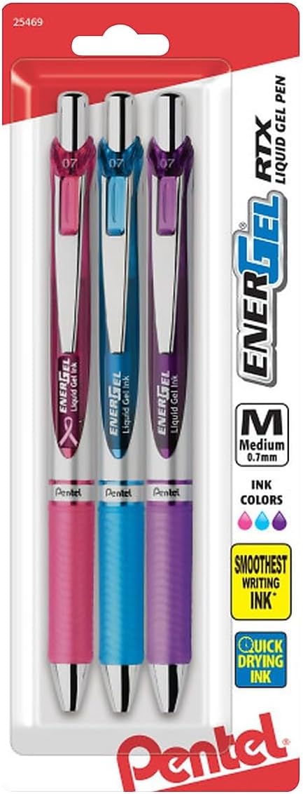 Pentel 756260 EnerGel RTX Retractable Gel Pens Medium