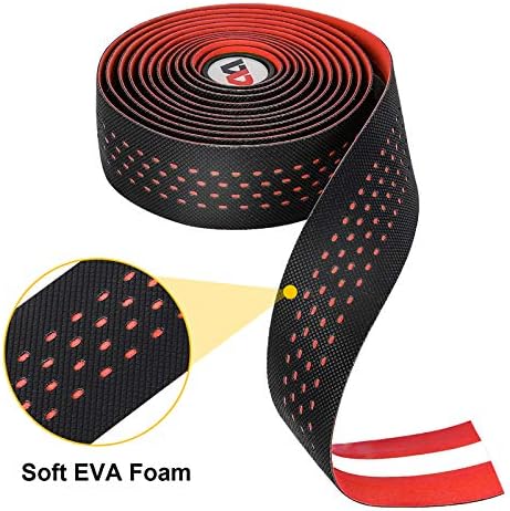 Tvoip 2 Rolls Soft Road Bike Bicycle Handlebar Cork EVA PU Bar Tape Professional Cycling Damping Anti-Vibration Wrap
