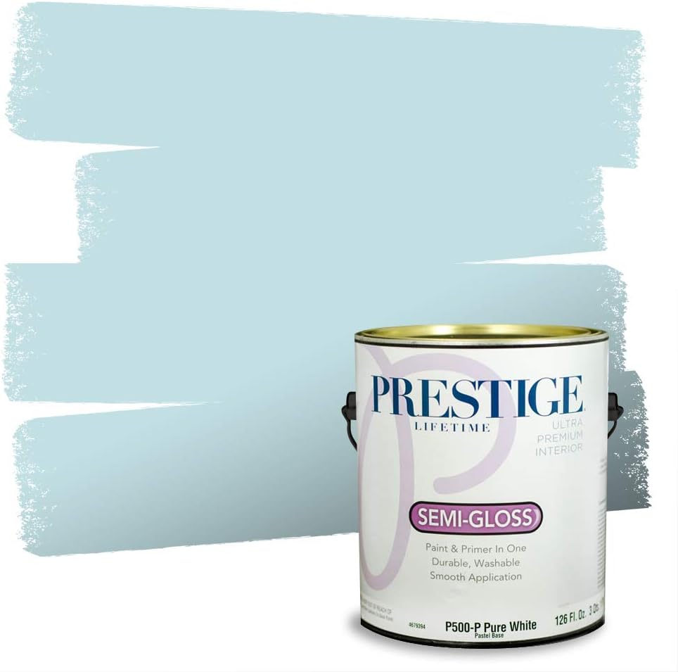 PRESTIGE Paints Exterior Paint and Primer In One, 1-Gallon, Satin, Comparable Match of Sherwin Williams* Blue Nile*