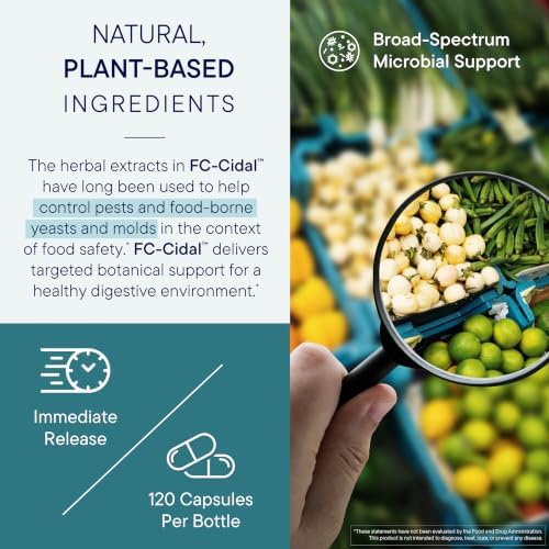 BIOTICS RESEARCH FC Cidal™ Herbal Blend Complete GI Gut Health for Women & Men- 500 mg/Serving - 7 Herbs Proprietary Blend Supplement Supports