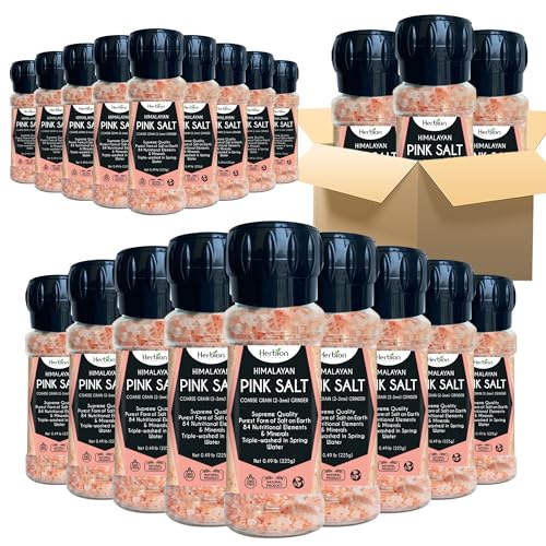 HERBION Naturals Himalayan Pink Salt Jar Fine Grain, GMO Free, Supreme Quality Chemical Free, Vegan, Kosher Certified, Fine Grain All Natural Salt