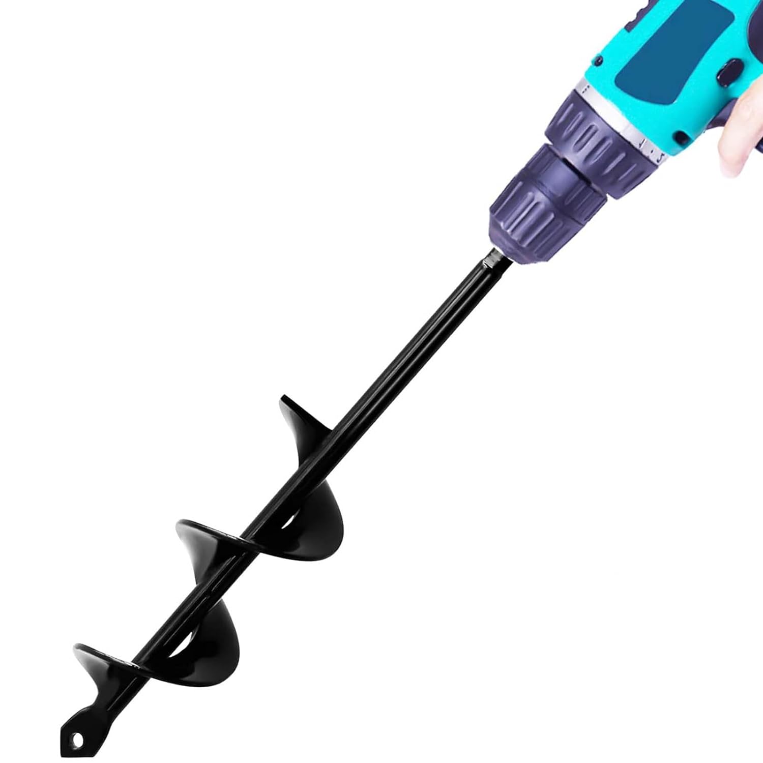 TCBWFY Auger Drill Bit for Planting 1.6x16.5inch Extended Length Garden Auger Spiral Drill Bit for Planting Bulbs Flowers,Post Hole Digger for 3/8”Hex Drill