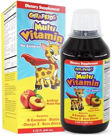 GirafKids Liquid Multivitamin for Kids with B Complex, 8 Fl Oz, Ages 4+
