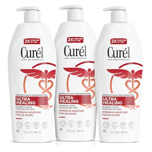 Curel Ultra Healing Intensive Fragrance-Free Lotion For Extra-Dry Skin, Dermatologist Recommended, Ideal for Sensitive Skin, Cruelty Free, Paraben Free, 20 Oz | Repairs Moisture Barrier, Ceremides, Dry & Sensitive Skin, Eczema-Prone, Dermatologist Recomm…