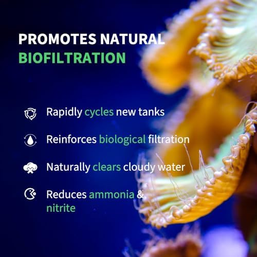 Saltwater Complete – Live Nitrifying Bacteria Blend for Saltwater & Reef Aquariums - Instant Cycle Marine Tank Starter - Removes Ammonia Nitrite - Clarifier - Safe for Fish Coral Invertebrates - 1Gal
