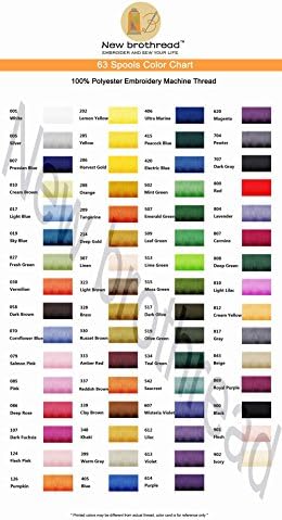 New brothread 63 Colors Polyester Embroidery Machine Thread Kit | Colors Compatible with Brother, 40WT, 500M/550Y spool