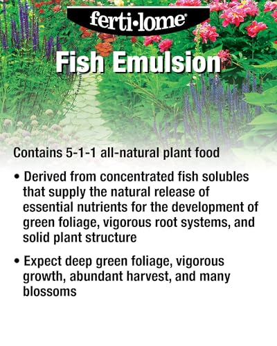 Fertilome (10614) Fish Emulsion Fertilizer 5-1-1, 1 gal | 5-1-1 concentrated fish solubles - Natural nutrient release for houseplants, fruits & vegetables - Gardeners