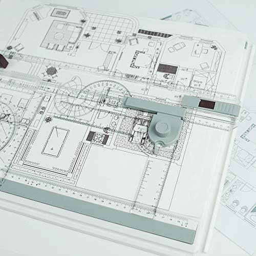 A3 Drawing Board, Lightweight Multi-Funtion Drafting Table with Adjustable Measuring System Angle