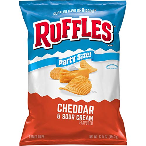 Ruffles Potato Chips, Cheddar & Sour Cream, 12.5 oz Party Size Bag