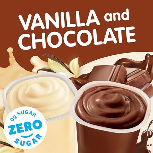 Snack Pack Zero Sugar Chocolate and Vanilla Pudding Cups, 3.25 oz., 12-ct